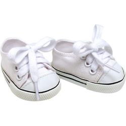 Sophias by Teamson witte canvas sneakerschoenen voor kinderen met veters voor 18-inch Pop